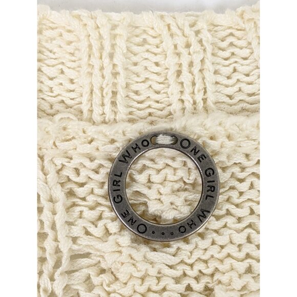 Anthropologie One Girl Who Wisdom Long Knit Cardigan Sweater One Size Cream - Picture 5 of 13